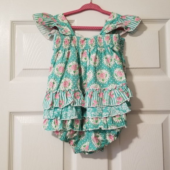 Serendipity Bella Fleur Ruffle Bubble w/ headband - Picture 2 of 4